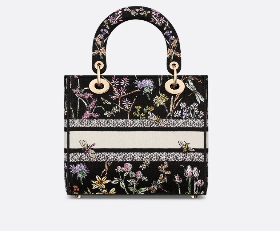 레이디 D-Lite 미디엄 백 블랙 멀티컬러 상세