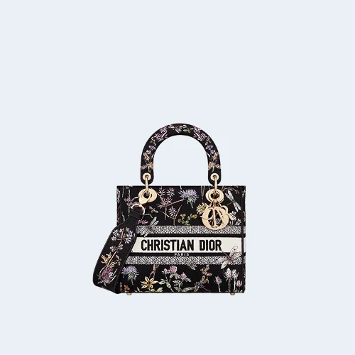 레이디 D-Lite 미디엄 백 블랙 멀티컬러