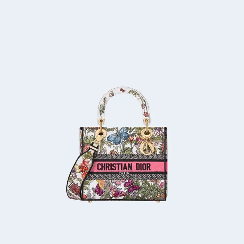 레이디 D-Lite 미디엄 백 화이트 멀티컬러