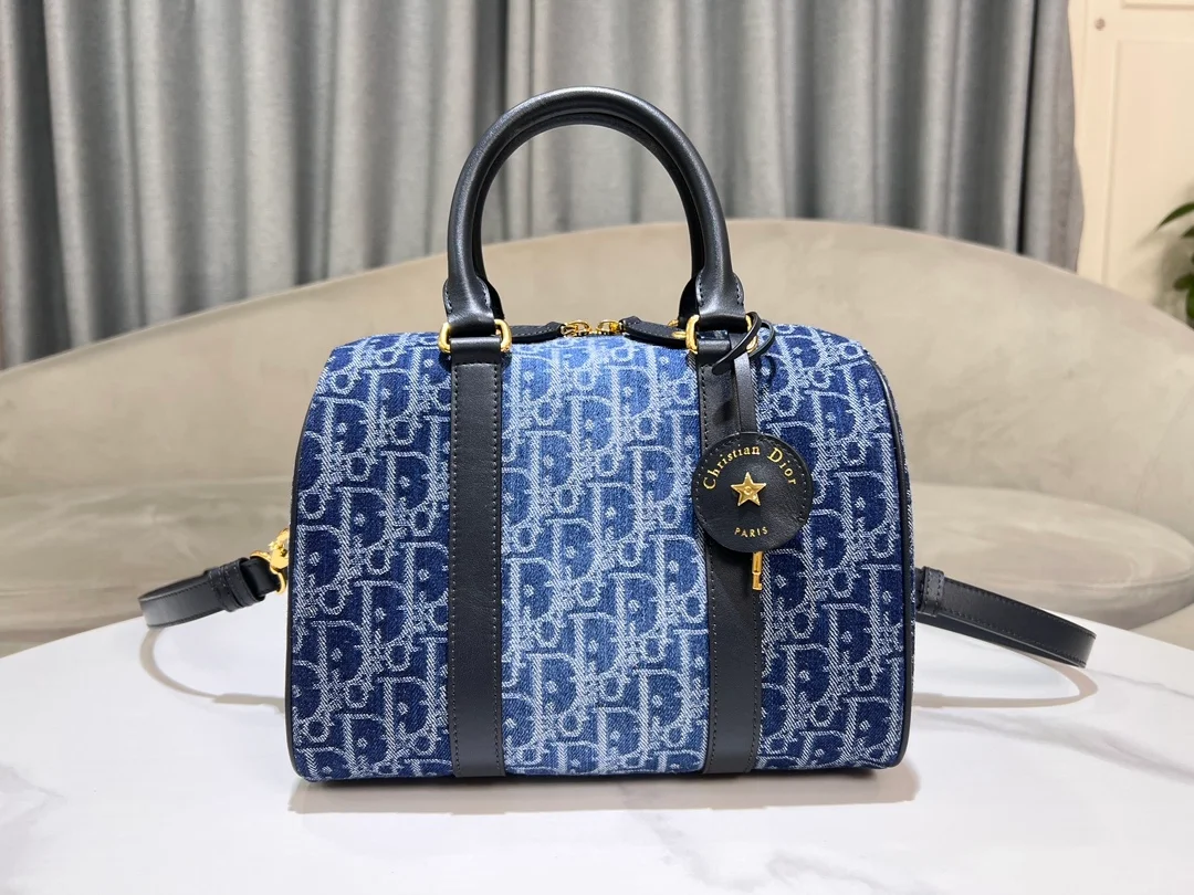 오블리크 자카드 그루브 25 백 데님 블루 상세