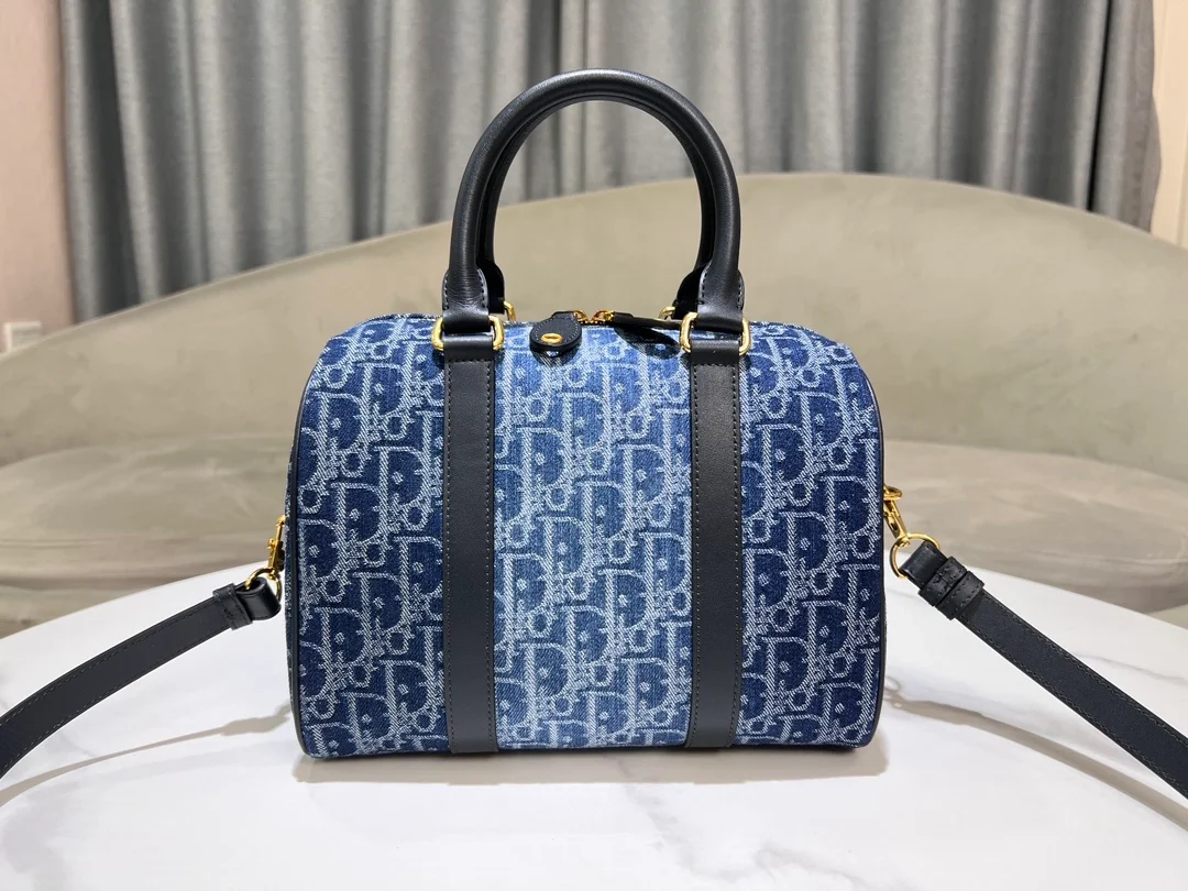 오블리크 자카드 그루브 25 백 데님 블루 상세