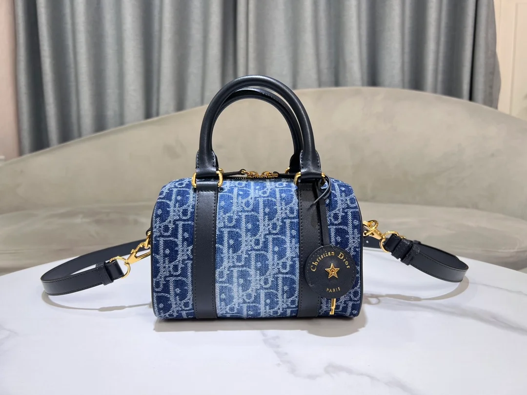 오블리크 자카드 그루브 20 백 데님 블루 상세