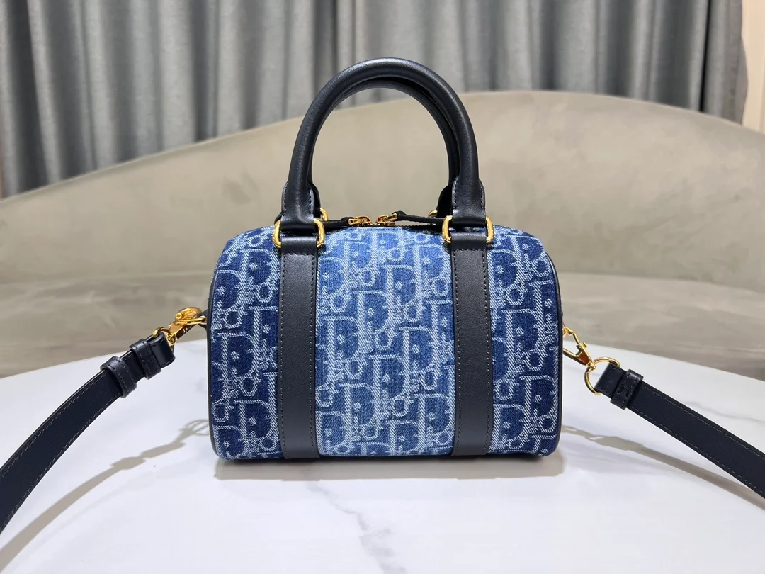 오블리크 자카드 그루브 20 백 데님 블루 상세