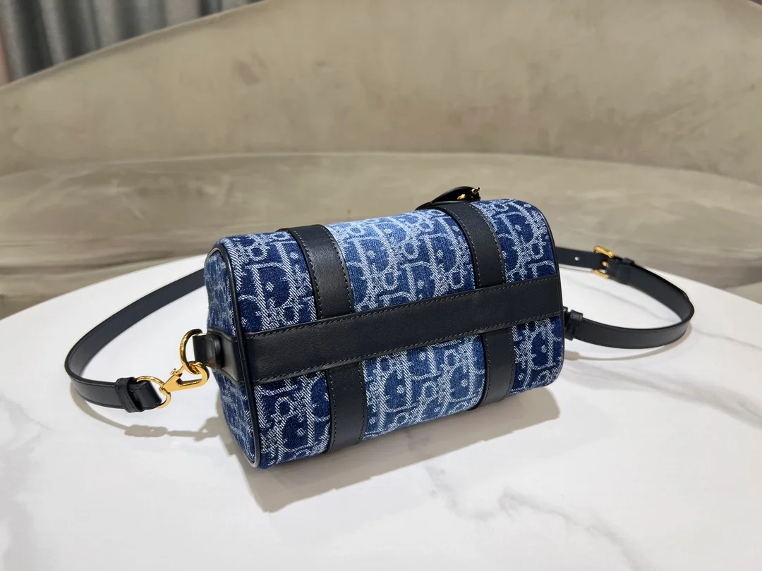 오블리크 자카드 그루브 20 백 데님 블루 상세