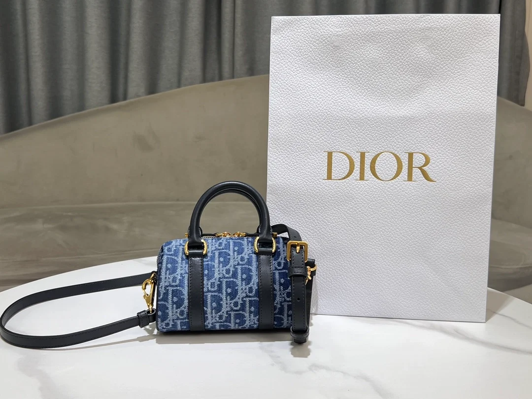 오블리크 자카드 그루브 16 미니 백 데님 블루 상세