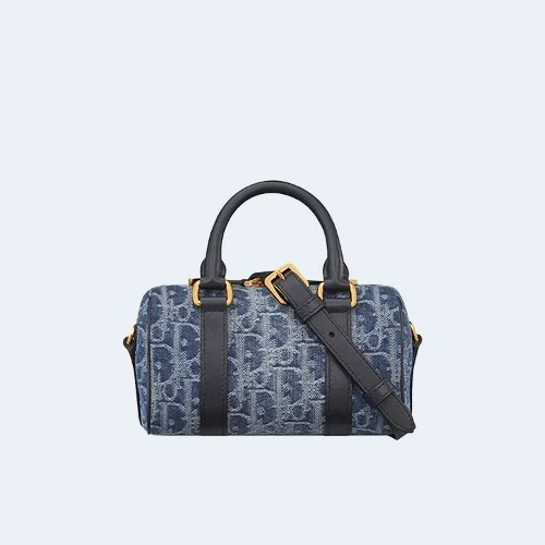 오블리크 자카드 그루브 16 미니 백 데님 블루