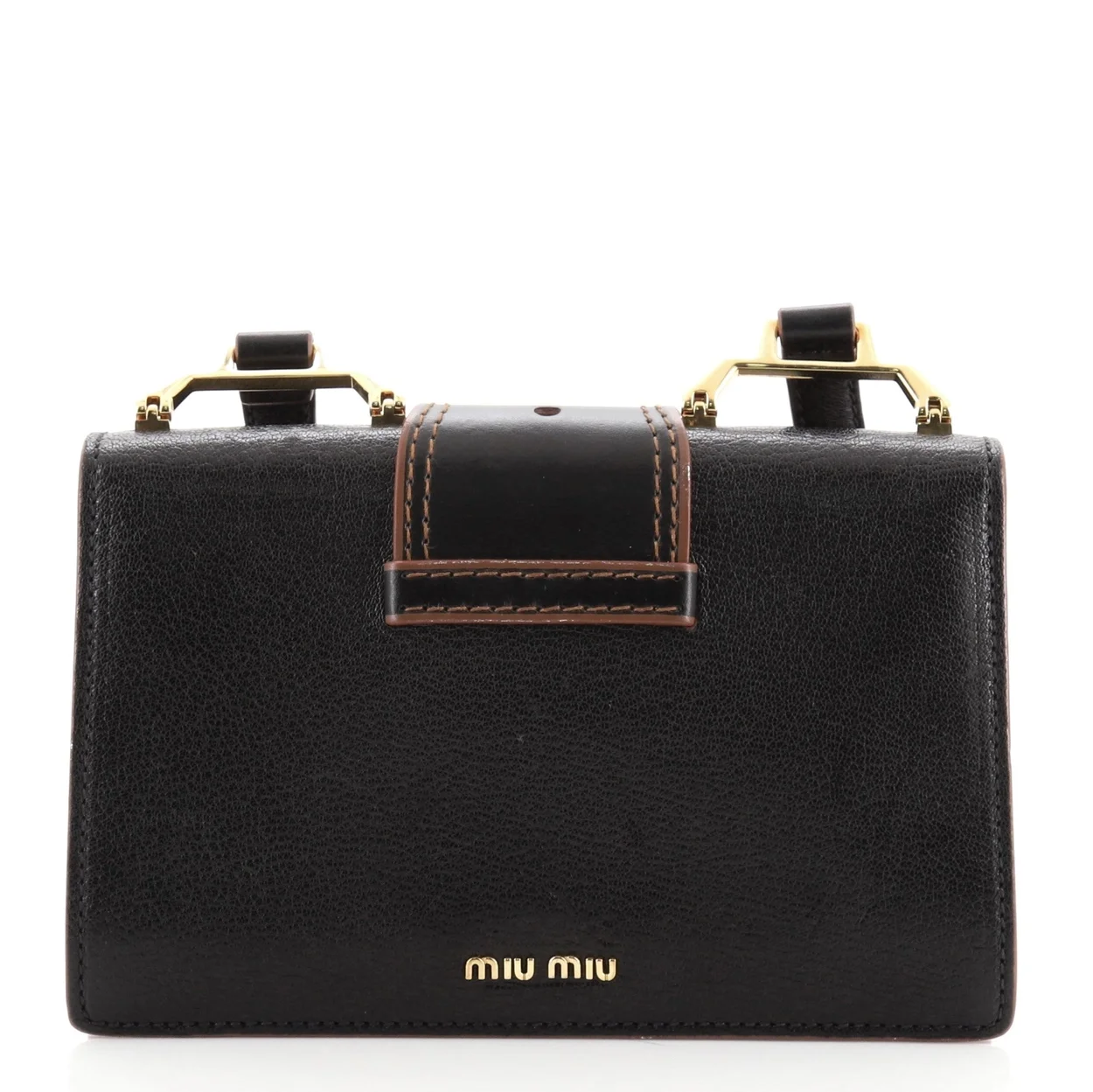 크리스탈 버클 플랩 숄더백 블랙브라운 상세