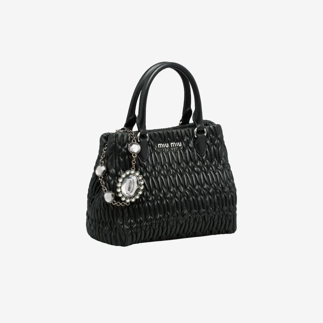 크리스탈 클로케 나파 가죽 핸드백 블랙 상세