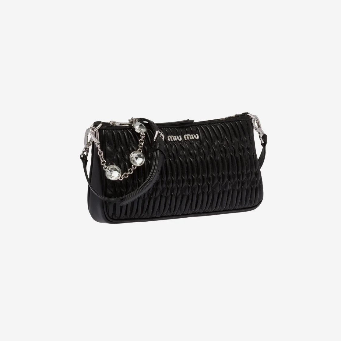 크리스탈 미니 숄더백 블랙 상세