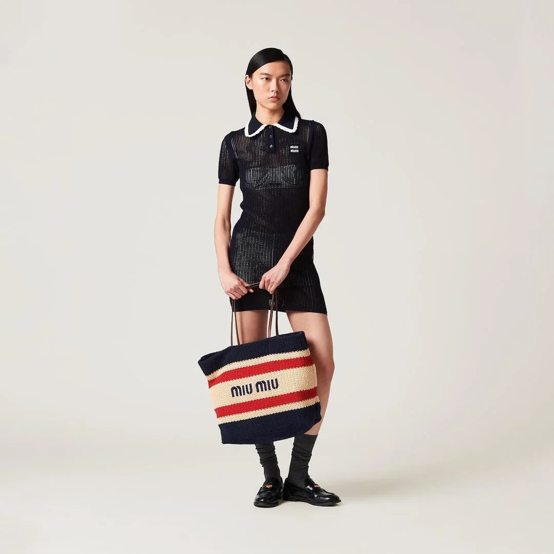 우븐 패브릭 토트백 레드 상세