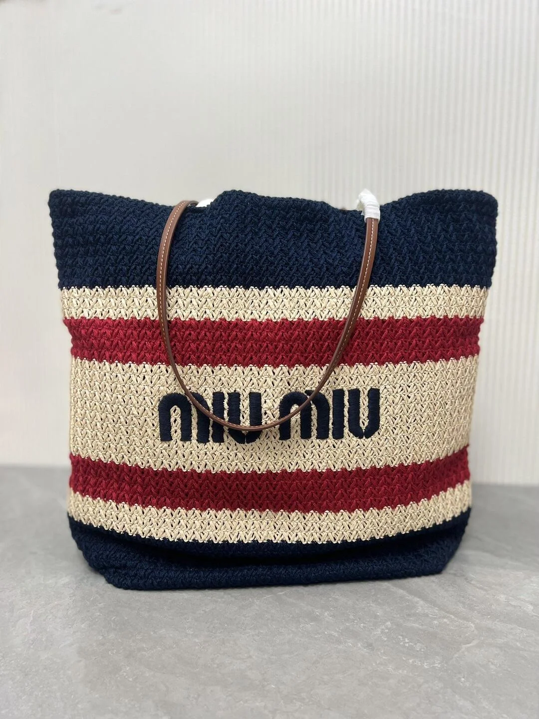 우븐 패브릭 토트백 레드 상세