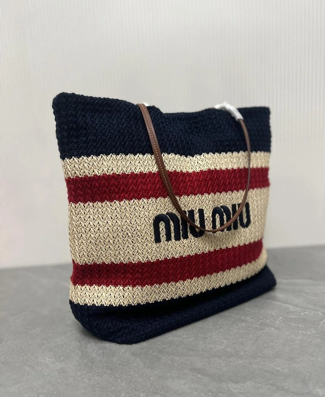 우븐 패브릭 토트백 레드 상세