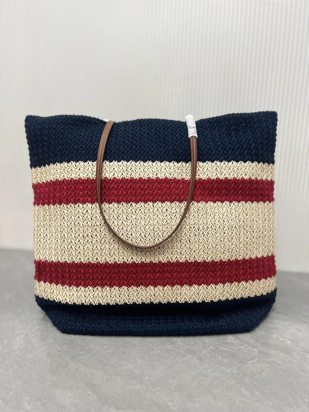 우븐 패브릭 토트백 레드 상세