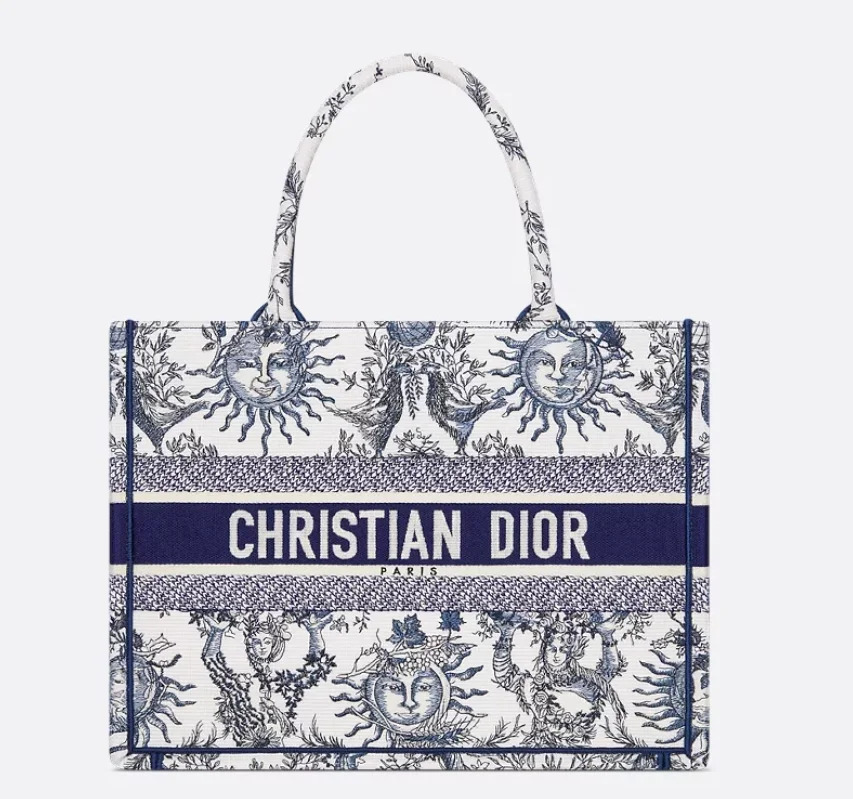 Toile de Jouy Soleil 자수 북 토트 미디엄 백 상세