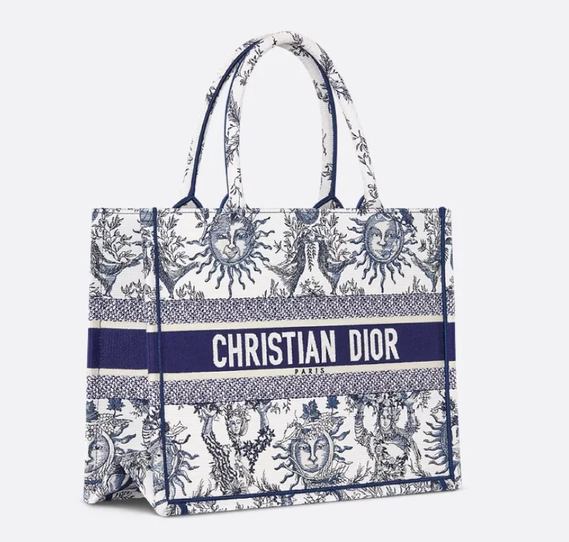 Toile de Jouy Soleil 자수 북 토트 미디엄 백 상세