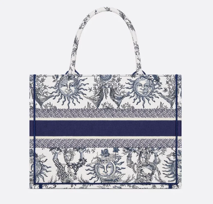 Toile de Jouy Soleil 자수 북 토트 미디엄 백 상세
