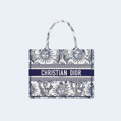 Toile de Jouy Soleil 자수 북 토트 미디엄 백