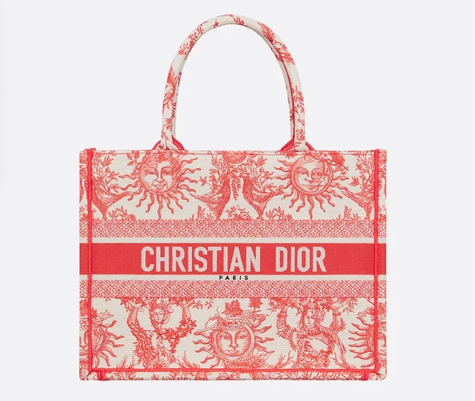 Toile de Jouy Soleil 자수 북 토트 미디엄 백 상세