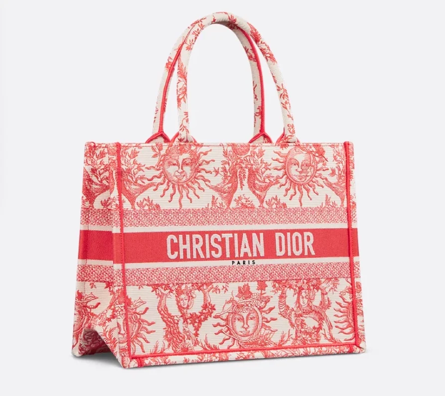 Toile de Jouy Soleil 자수 북 토트 미디엄 백 상세