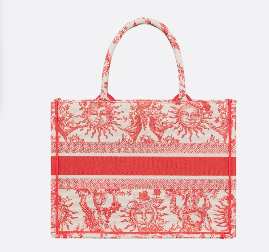 Toile de Jouy Soleil 자수 북 토트 미디엄 백 상세