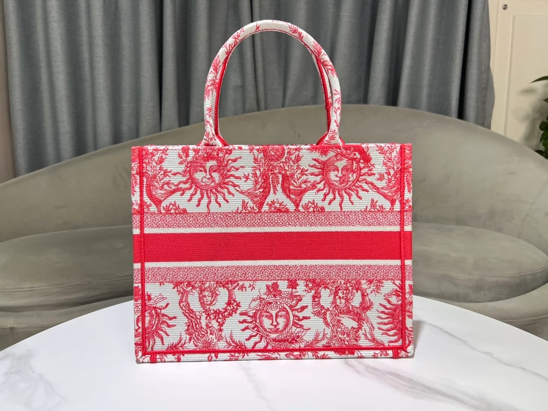 Toile de Jouy Soleil 자수 북 토트 미디엄 백 상세