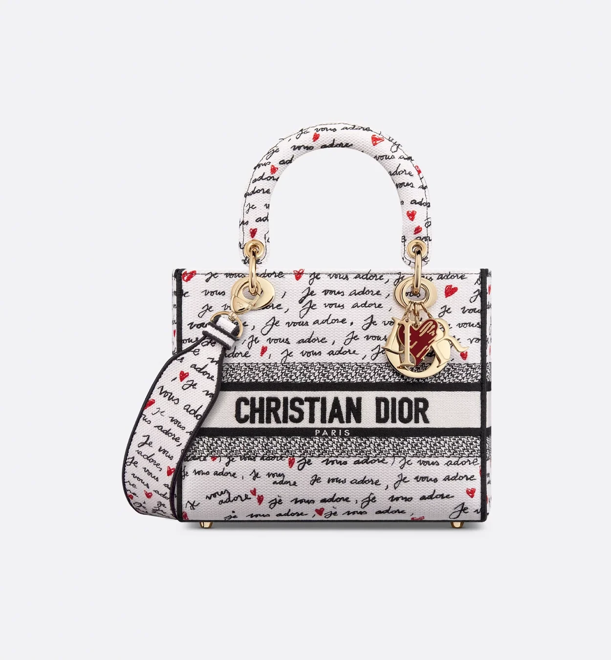 아무르 레이디 D-Lite 미디엄 백 화이트,블랙 앤 레드 상세