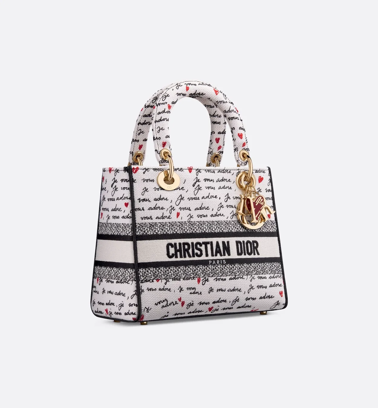 아무르 레이디 D-Lite 미디엄 백 화이트,블랙 앤 레드 상세