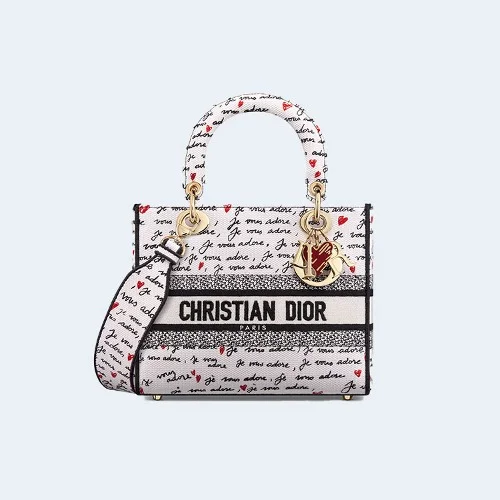 아무르 레이디 D-Lite 미디엄 백 화이트,블랙 앤 레드