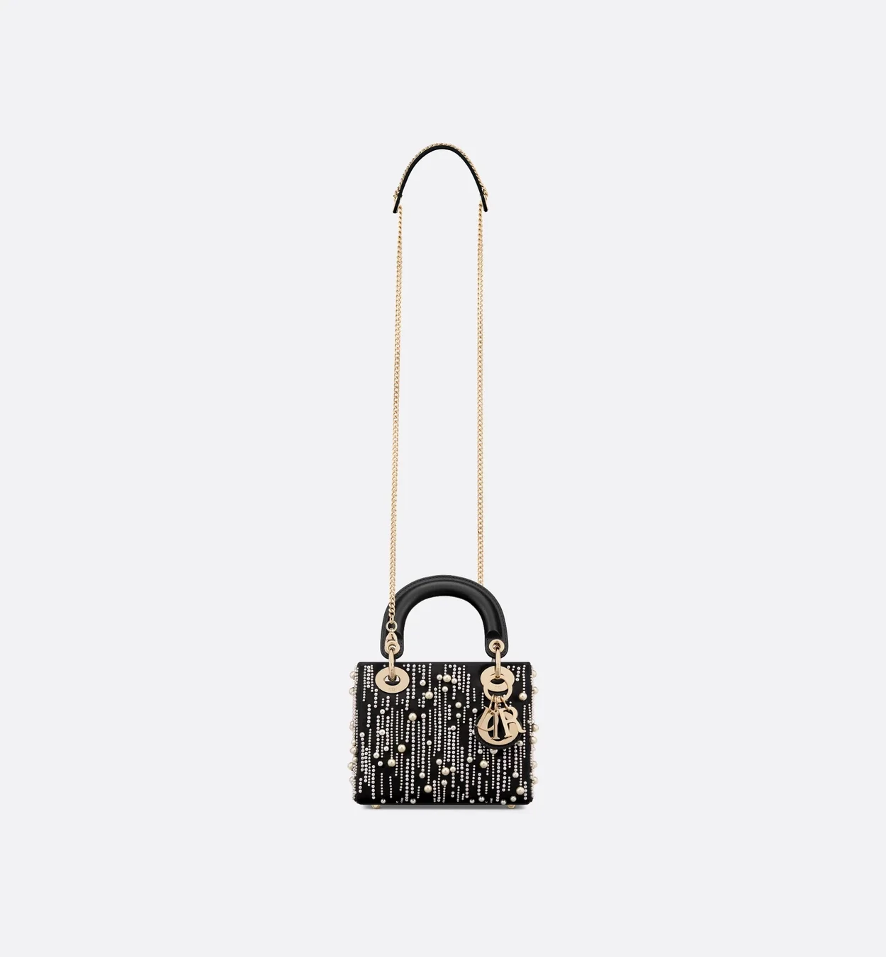 미니 레이디 백 레진 펄 블랙 새틴 상세