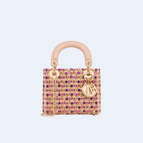 라이트 레이디 백 새틴 미러 비즈 멀티컬러