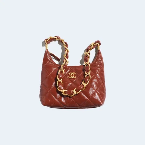 램스킨 스몰 호보 백 브라운