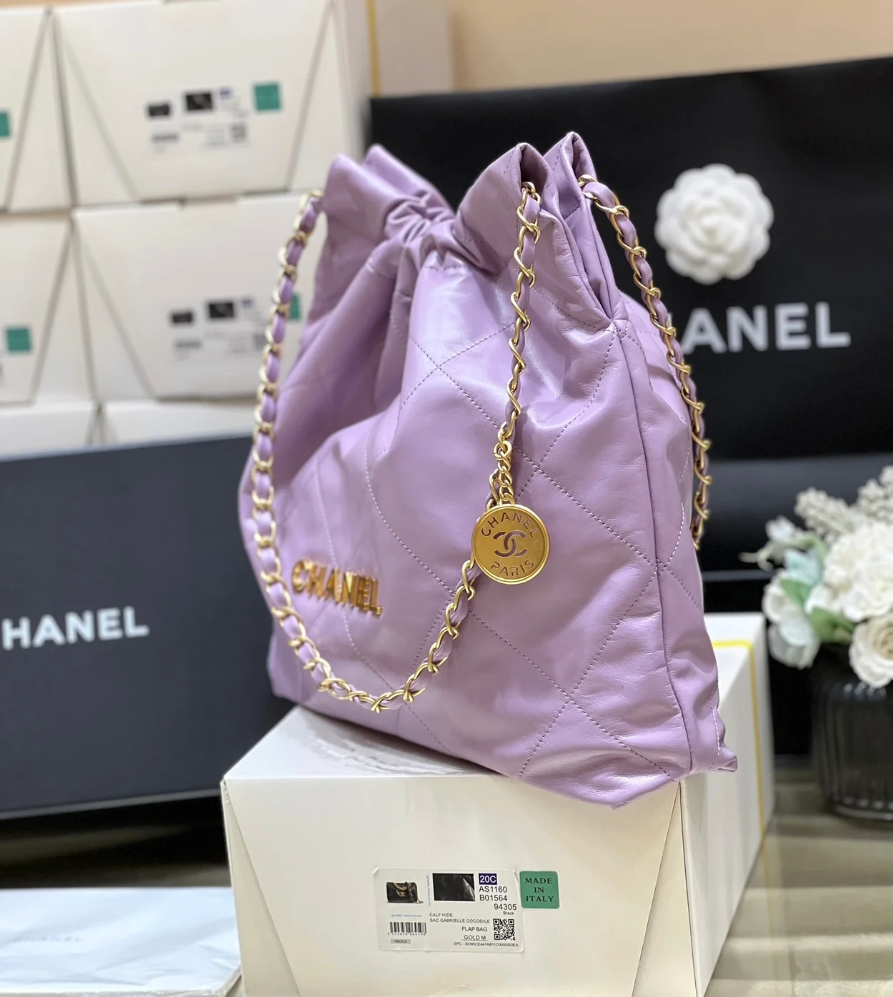 22백 스몰 퍼플 & 골드메탈 상세