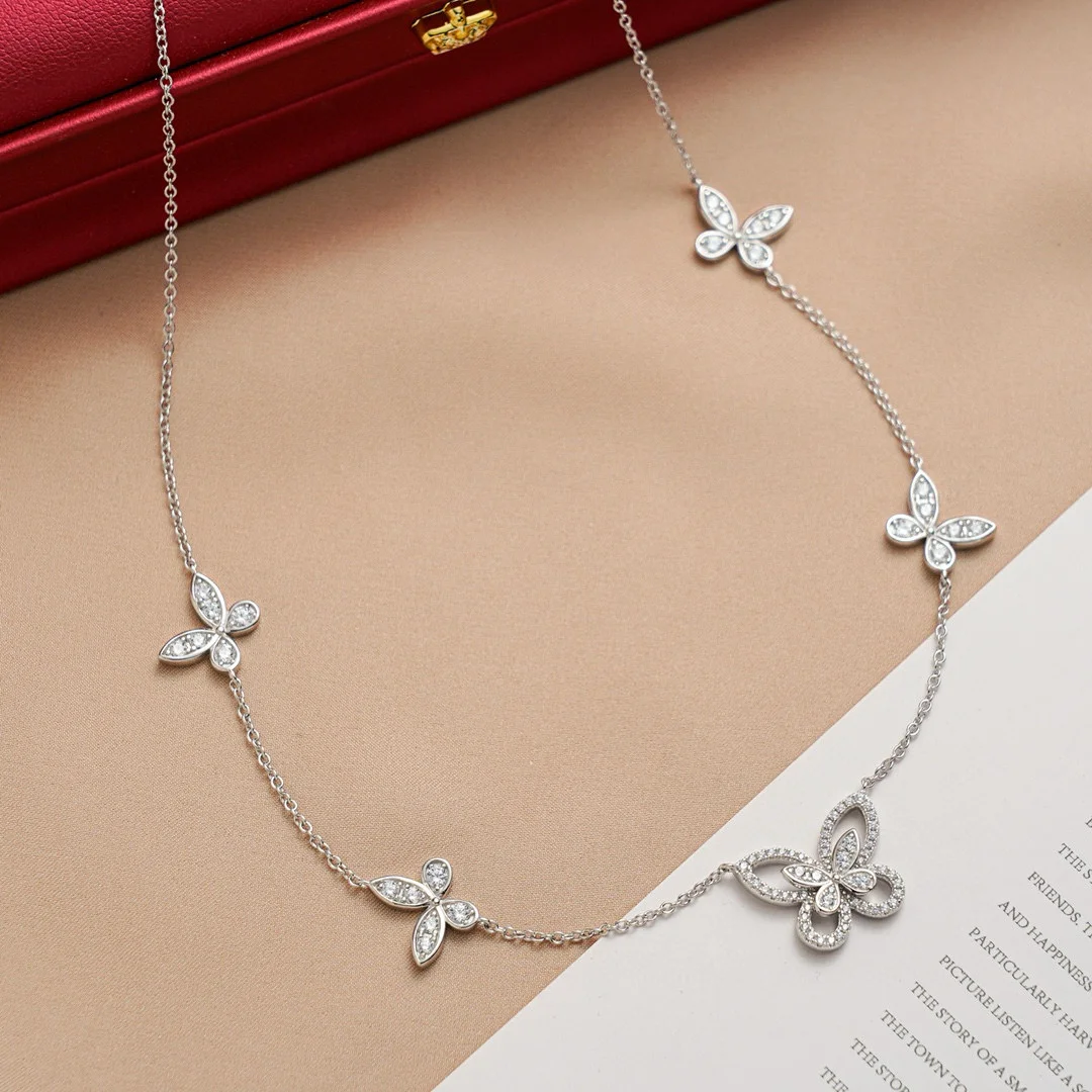 멀티 버터플라이 실루엣 다이아몬드 펜던트 상세