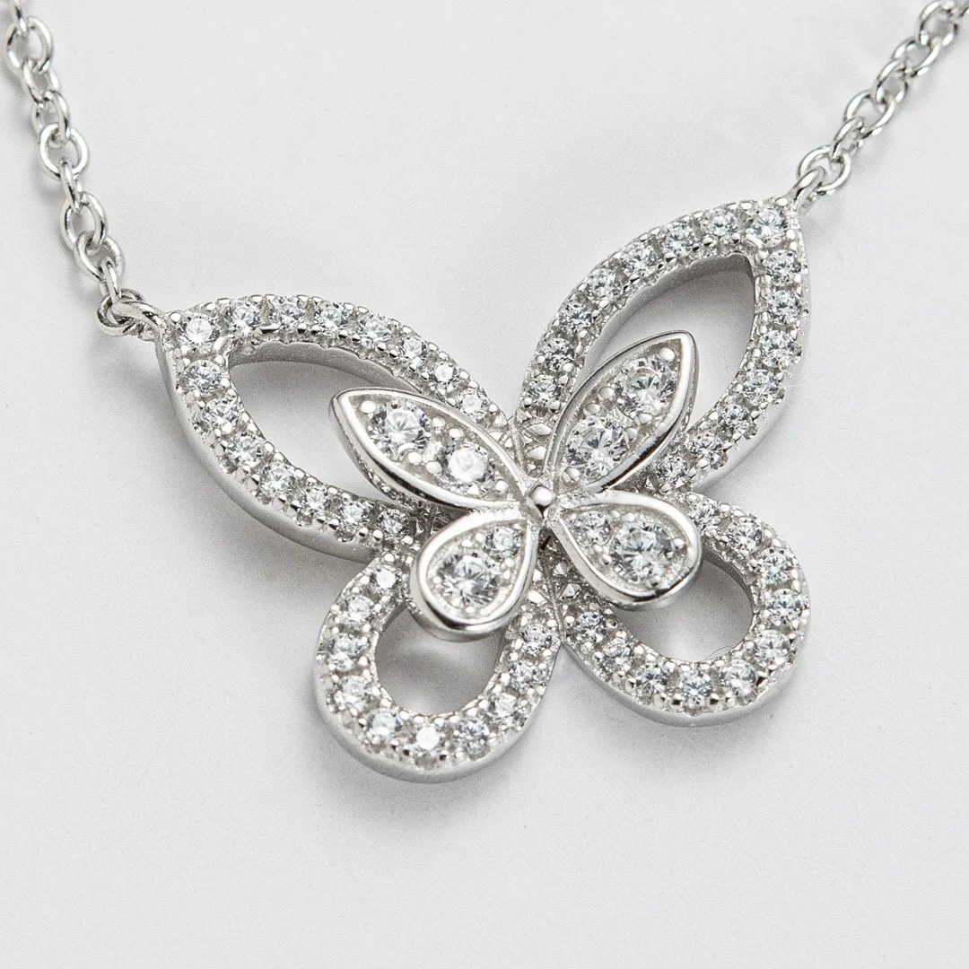 멀티 버터플라이 실루엣 다이아몬드 펜던트 상세