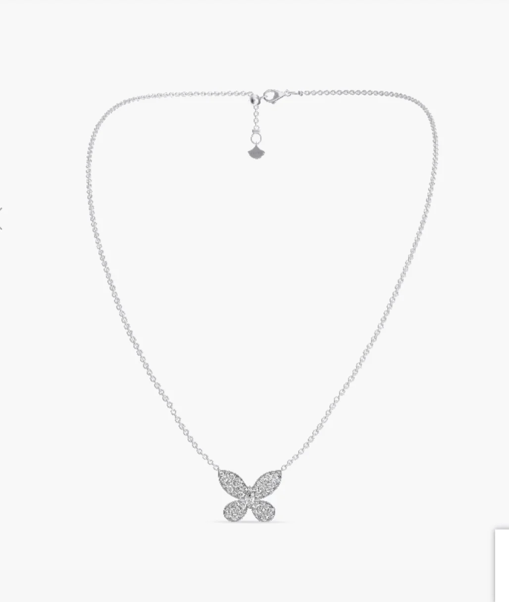 파베 버터플라이 다이아몬드 미니 펜던트