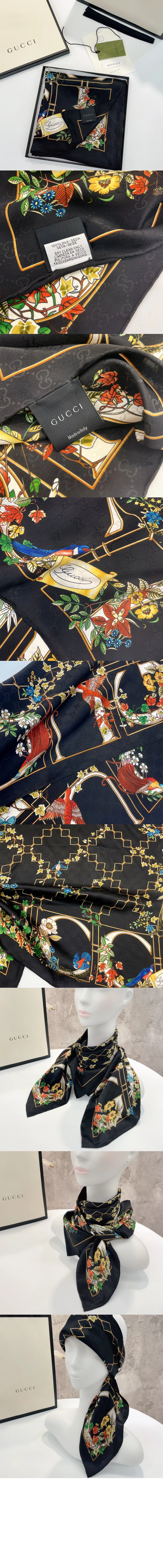 GG 홀스빗 실크 스카프 777353 상세