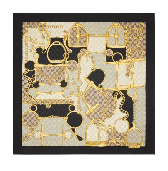 GG 홀스빗 실크 스카프 764655