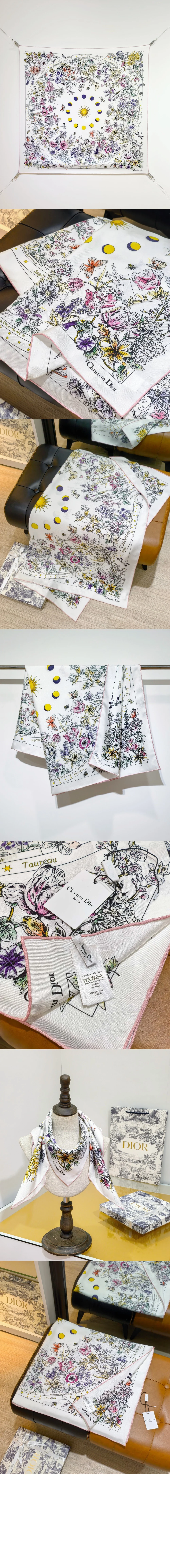 Astral Flowers 90 스퀘어 스카프 55FWC 상세