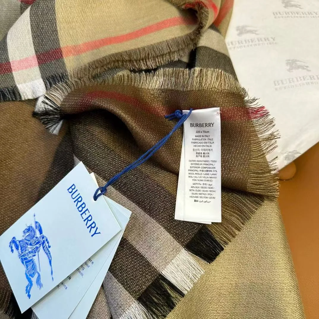 체크 울 실크 머플러 상세