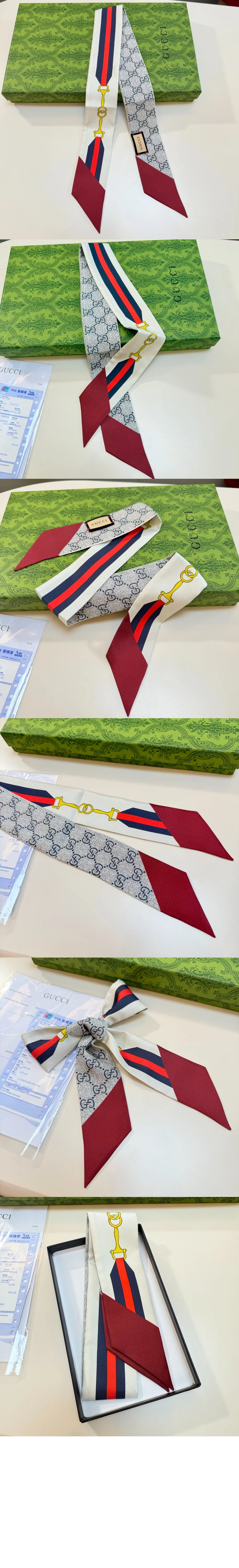 프린트 실크 넥 보우 상세