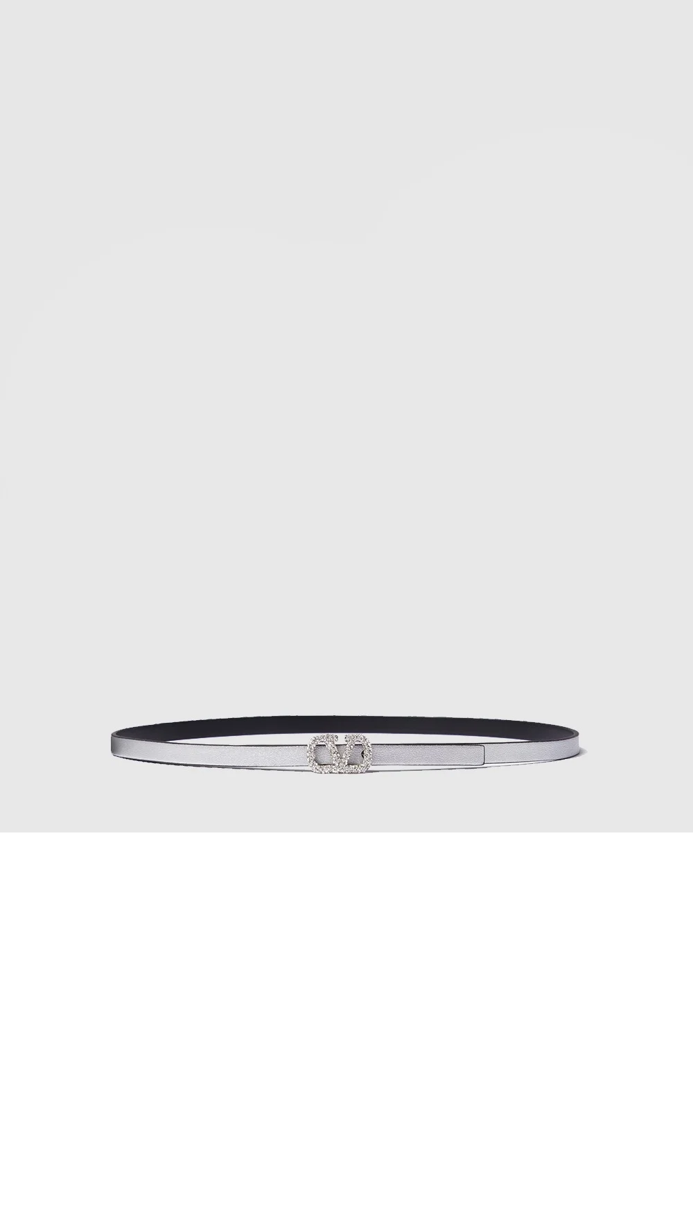 송아지 가죽 V 로고 양면 벨트 (폭 10mm) 상세