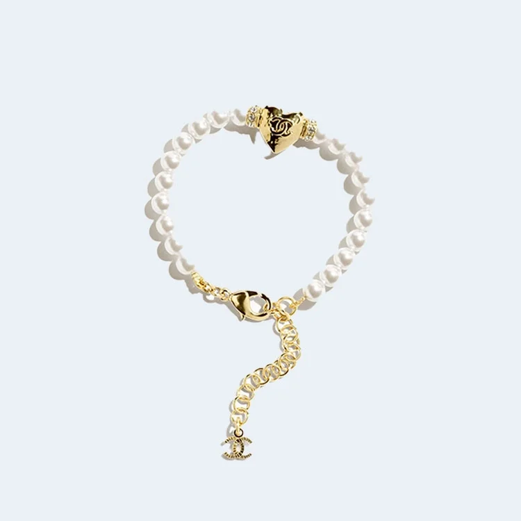 메탈 글래스 펄 스트라스 팔찌 상세