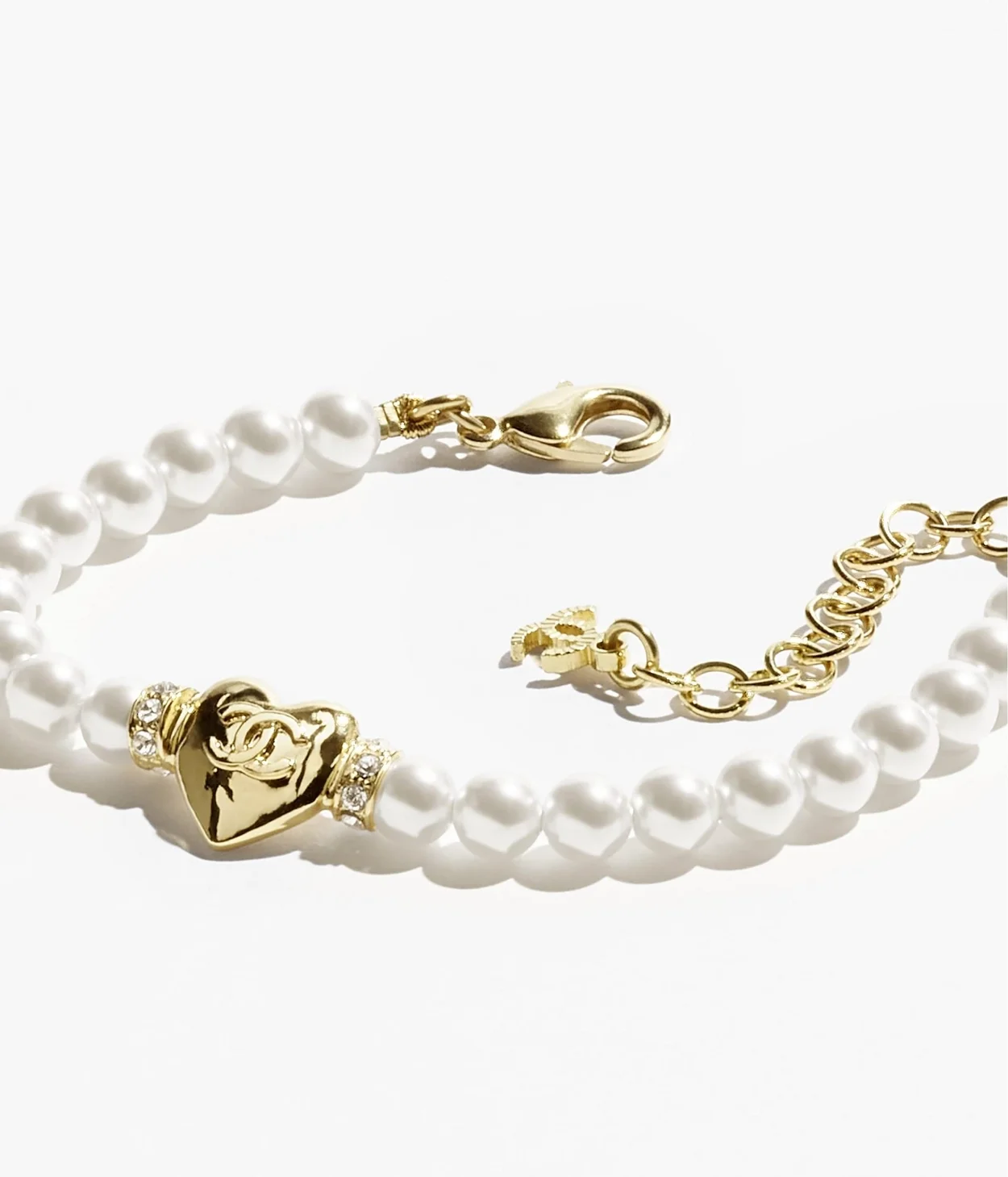 메탈 글래스 펄 스트라스 팔찌 상세