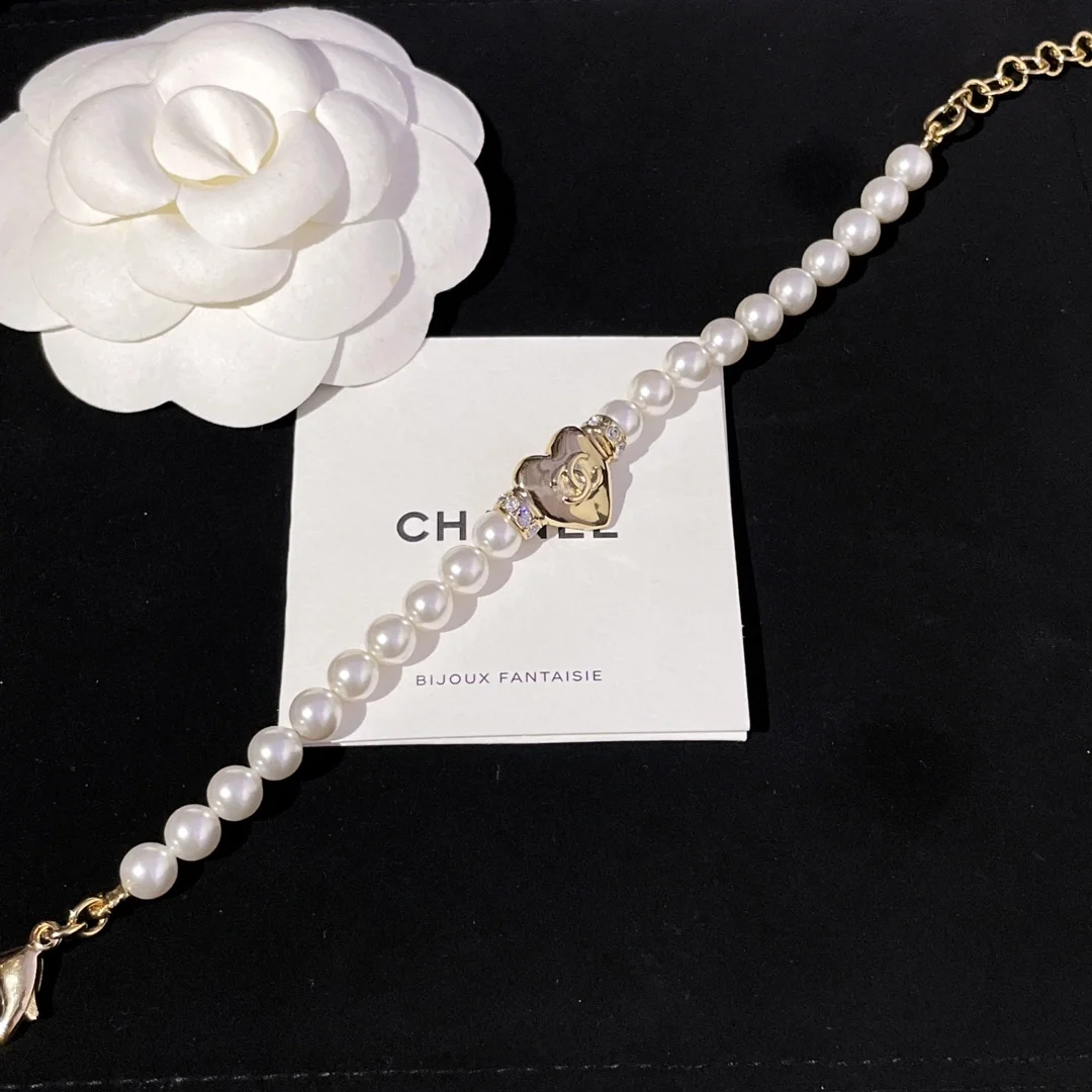 메탈 글래스 펄 스트라스 팔찌 상세