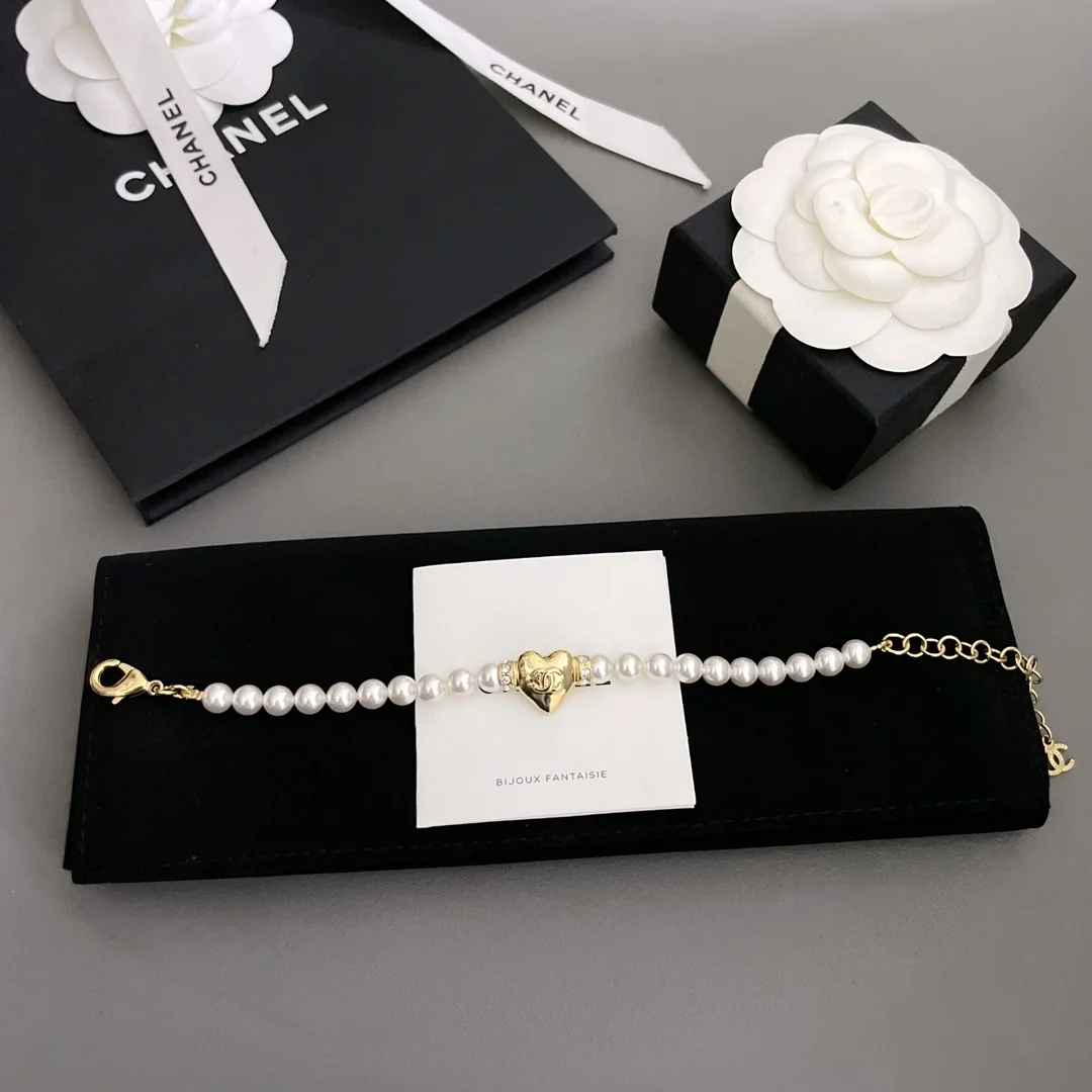 메탈 글래스 펄 스트라스 팔찌 상세