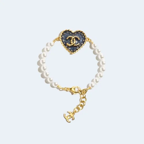 데님 에나멜 하트 팔찌