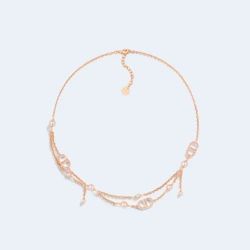 Petit CD 목걸이 핑크 크리스탈