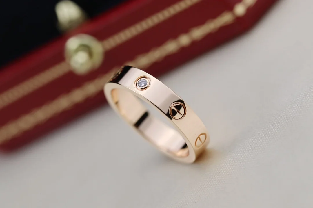 러브 웨딩 핑크 골드 반지 B4050700 상세