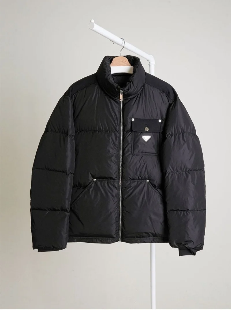 리나일론 크롭 다운 자켓