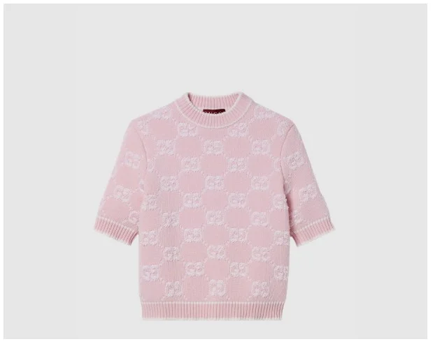 GG 울 부클레 자카드 탑